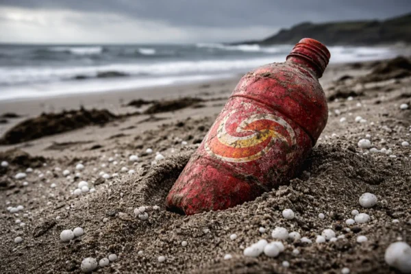 Екологічний арт-проєкт на Оркнейських островах: скульптура з пластикового сміття 1960-х років як маніфест проти забруднення океану.