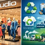 Порівняння: сучасний магазин Zudio та гора текстильних відходів на звалищі в Індії; інфографіка зі звіту Deloitte.