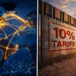 Прем'єр-міністр Марк Карні та міністр фінансів Франсуа-Філіп Шампань обговорюють стратегію експорту на фоні графіків 10% мита та прапора Канади лютий 2026