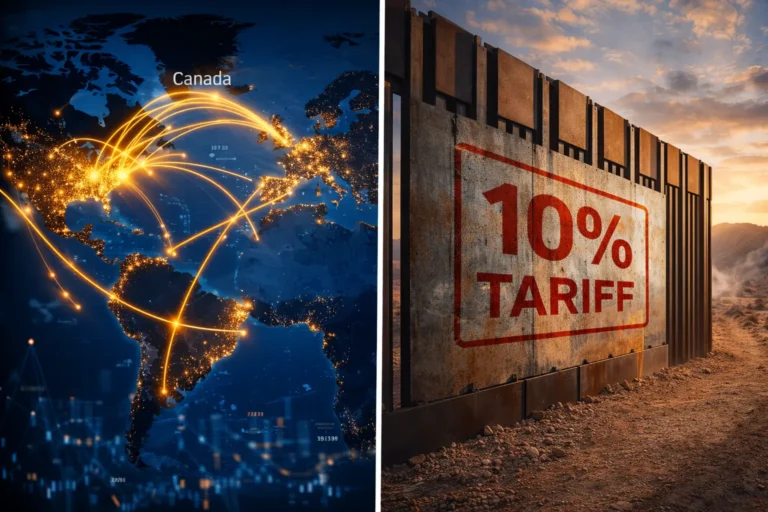 Прем'єр-міністр Марк Карні та міністр фінансів Франсуа-Філіп Шампань обговорюють стратегію експорту на фоні графіків 10% мита та прапора Канади лютий 2026