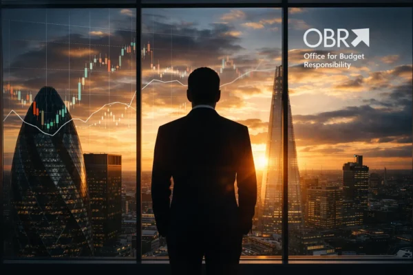 Роберт Дженрік, кандидат у канцлери від Reform UK, під час виступу про майбутнє бюджетного контролю Британії.