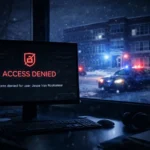 Колаж: Логотип ChatGPT із червоним попередженням на фоні канадського прапора та поліцейських вогнів біля школи.