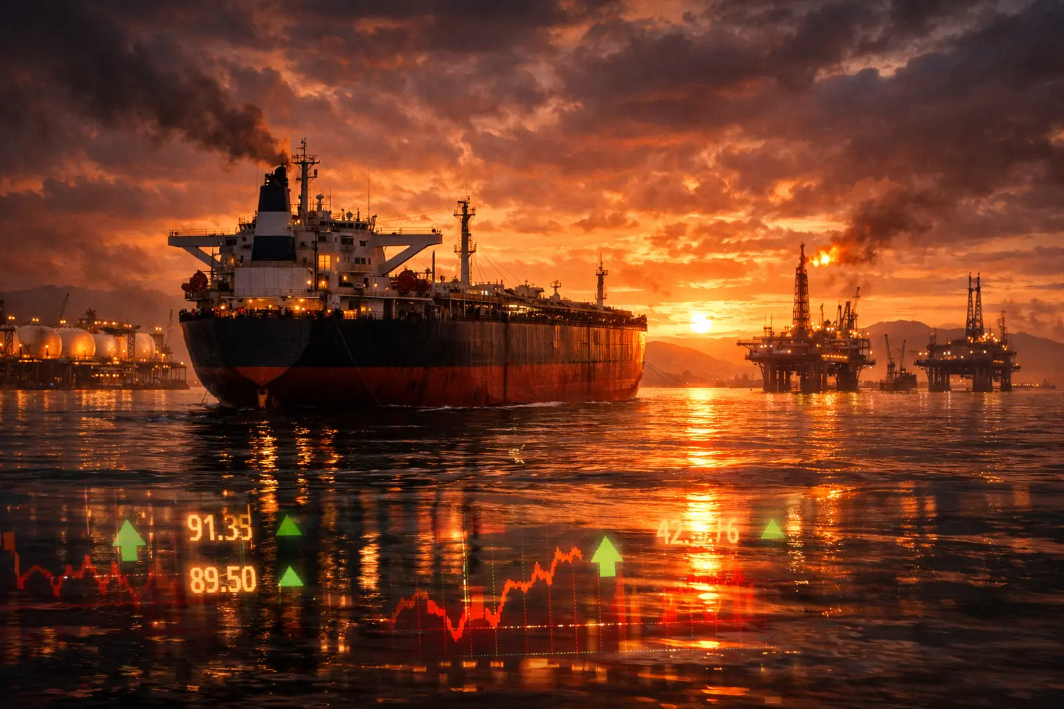 Танкери у Перській затоці на тлі зростання світових цін на нафту через конфлікт на Близькому Сході