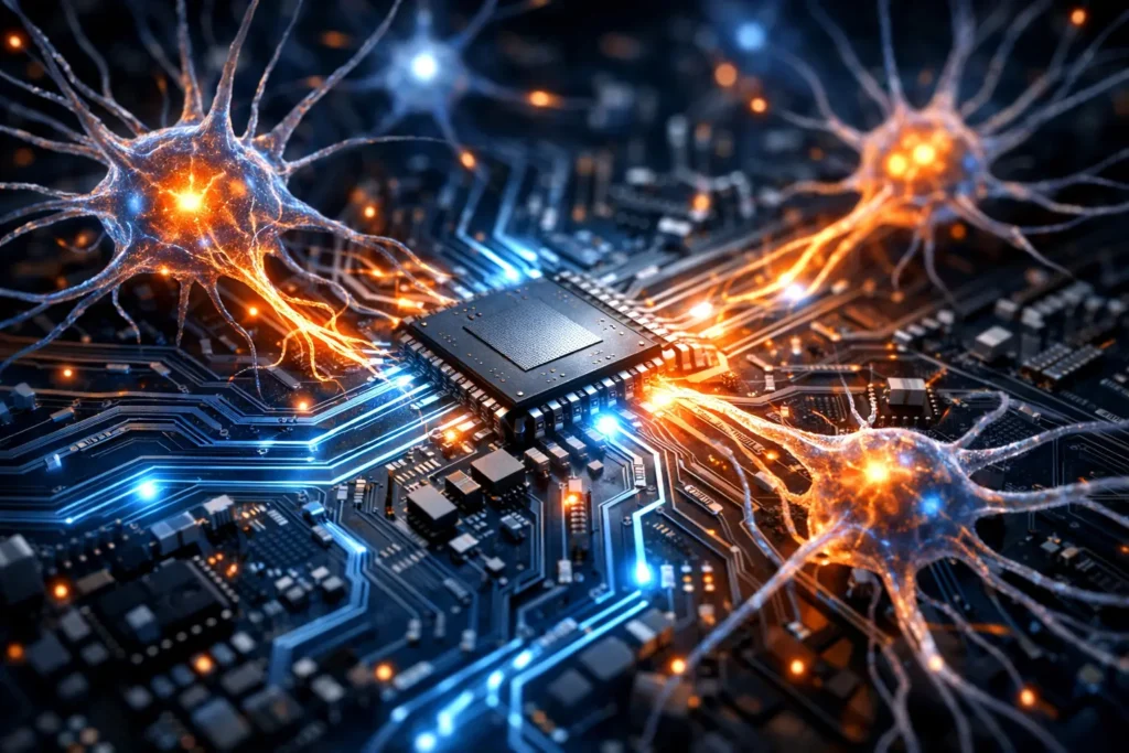 візуалізація нейронів мозку інтегрованих у мікрочип