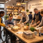 Працівники соціального підприємства Amplify Goods у Лондоні пакують мило, створюючи робочі місця для людей з інвалідністю та безпритульних