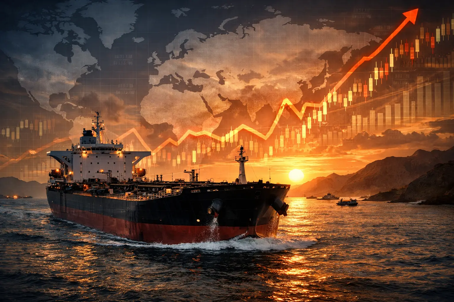 Танкер у Ормузькій протоці на тлі зростання світових цін на нафту