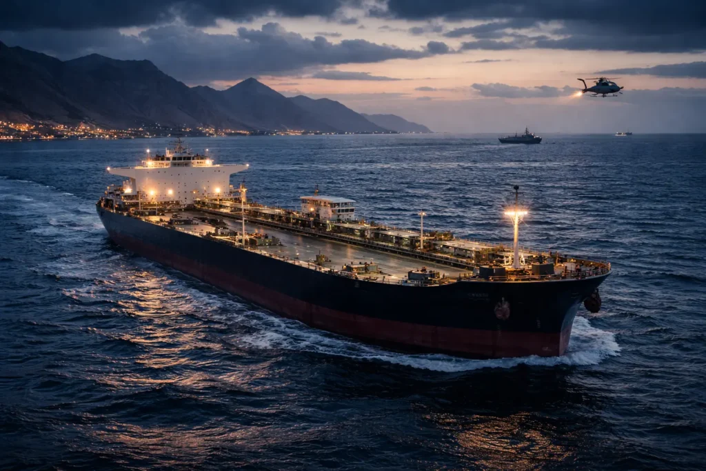 Танкер поблизу Ормузької протоки на тлі загострення конфлікту на Близькому Сході та зростання цін на нафту