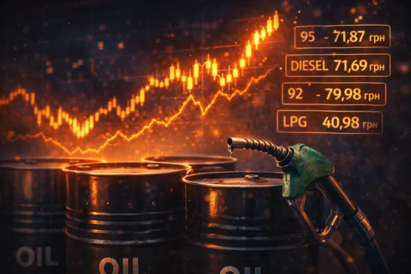 Підвищення цін на бензин на українській АЗС на тлі зростання світових цін на нафту після блокади Ормузької протоки