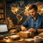 український підприємець продає товари онлайн на міжнародних маркетплейсах