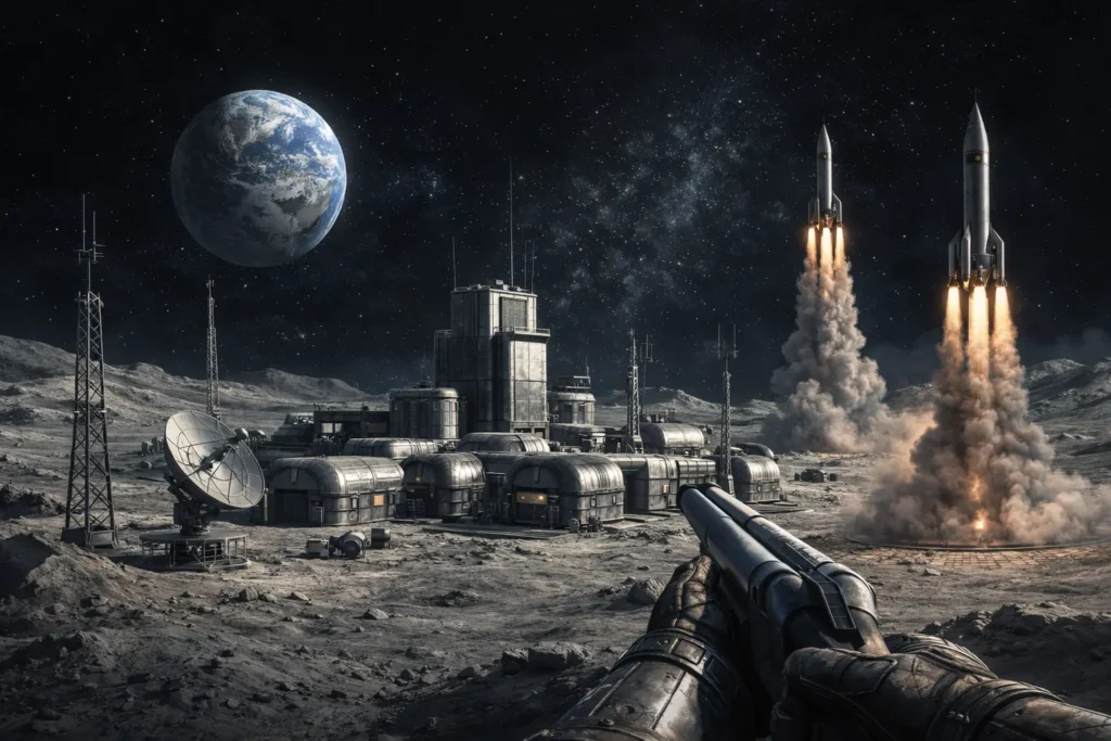 Ілюстрація концепту військової бази США на Місяці — Project Horizon