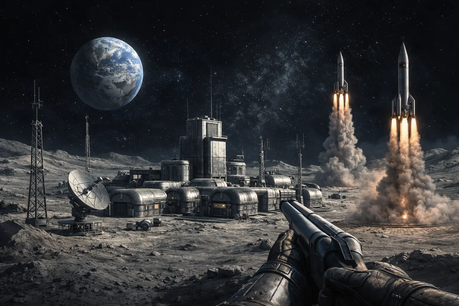 Ілюстрація концепту військової бази США на Місяці — Project Horizon